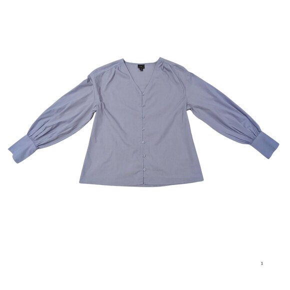 Worthington Long Sleeve V-Neck Button-Down Blouse – Size M – EUC - Picture 2 of 5